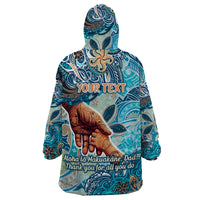 Hand In Hand Father's Day Polynesian Wearable Blanket Hoodie Tribal Flower Pattern DT02 - Polynesian Pride