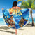 Hawaii Father's Day Beach Blanket The Surfing Dad Polynesian Tattoo