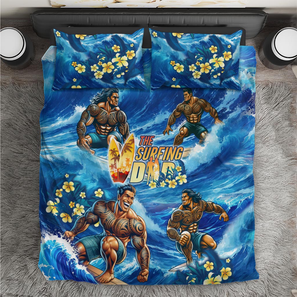 Hawaii Father's Day Bedding Set The Surfing Dad Polynesian Tattoo