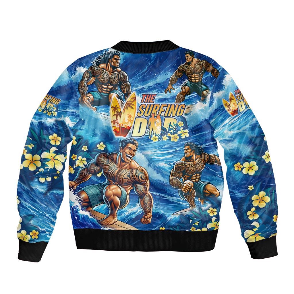 Hawaii Father's Day Bomber Jacket The Surfing Dad Polynesian Tattoo DT02 - Polynesian Pride