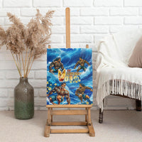 Hawaii Father's Day Canvas Wall Art The Surfing Dad Polynesian Tattoo DT02 - Polynesian Pride