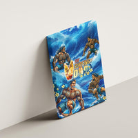 Hawaii Father's Day Canvas Wall Art The Surfing Dad Polynesian Tattoo DT02 - Polynesian Pride