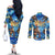 Hawaii Father's Day Couples Matching Off The Shoulder Long Sleeve Dress and Long Sleeve Button Shirt The Surfing Dad Polynesian Tattoo