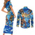 Hawaii Father's Day Couples Matching Short Sleeve Bodycon Dress and Long Sleeve Button Shirt The Surfing Dad Polynesian Tattoo