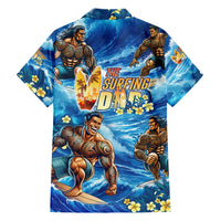 Hawaii Father's Day Family Matching Off Shoulder Maxi Dress and Hawaiian Shirt The Surfing Dad Polynesian Tattoo
