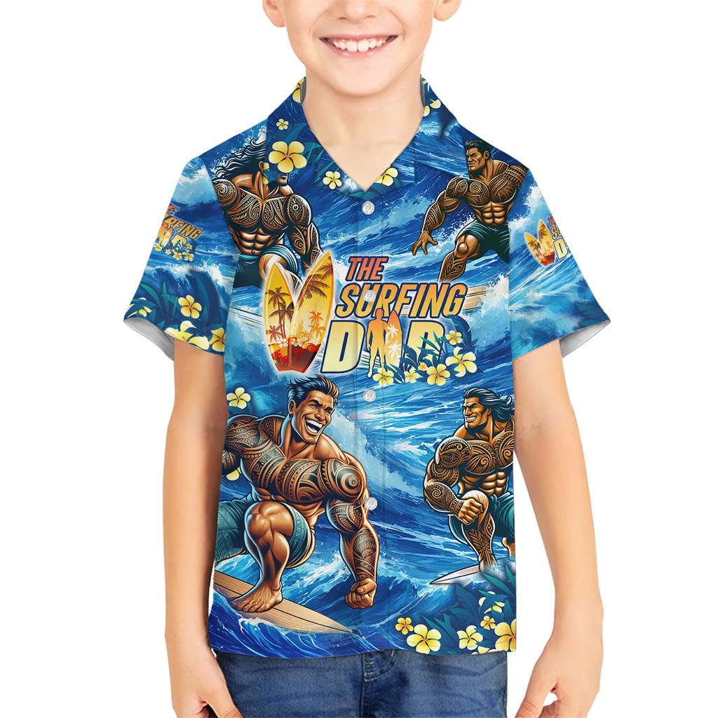 Hawaii Father's Day Family Matching Summer Maxi Dress and Hawaiian Shirt The Surfing Dad Polynesian Tattoo