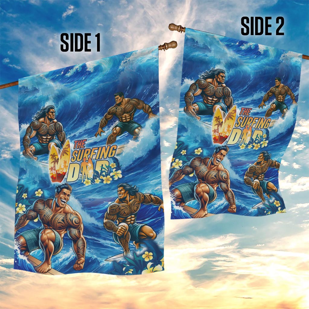 Hawaii Father's Day Garden Flag The Surfing Dad Polynesian Tattoo DT02 - Polynesian Pride