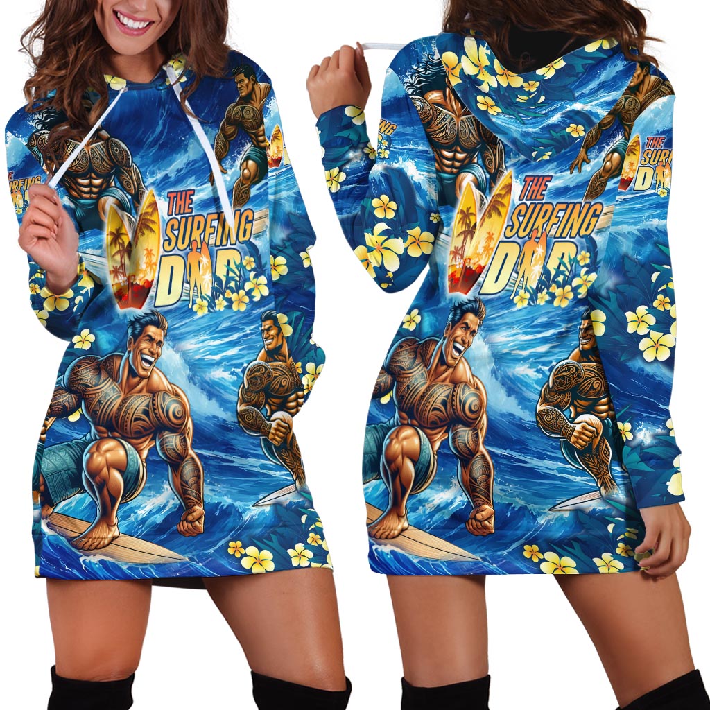 Hawaii Father's Day Hoodie Dress The Surfing Dad Polynesian Tattoo DT02 - Polynesian Pride