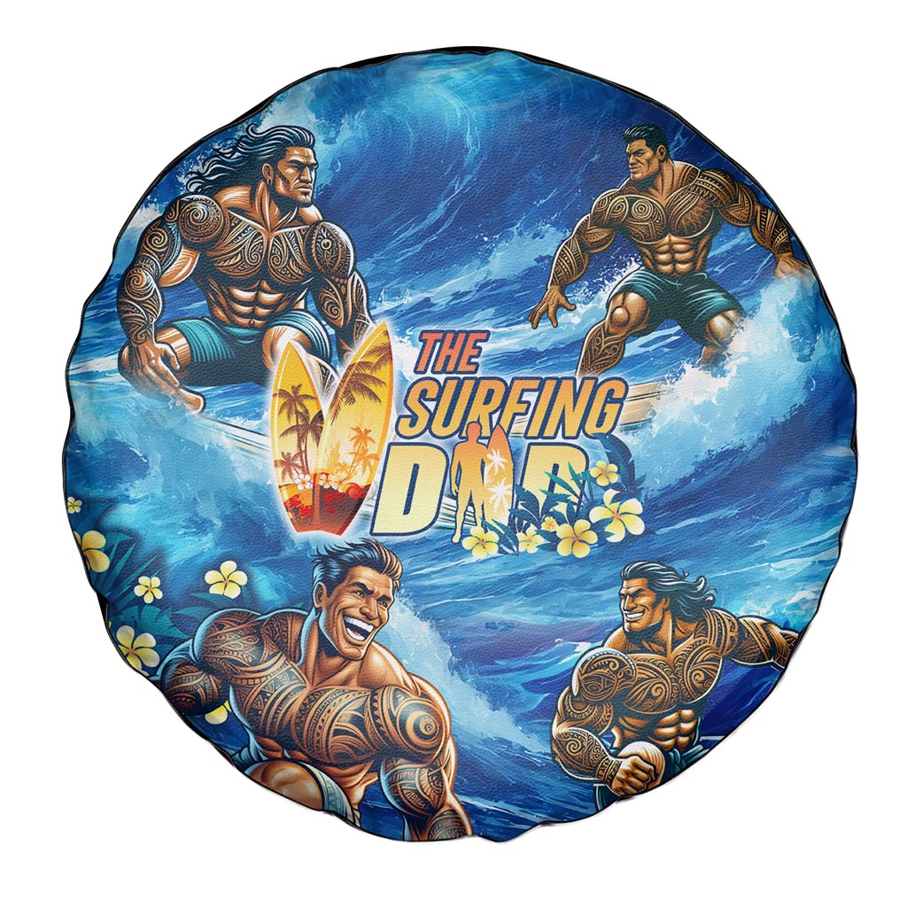 Hawaii Father's Day Spare Tire Cover The Surfing Dad Polynesian Tattoo DT02 - Polynesian Pride