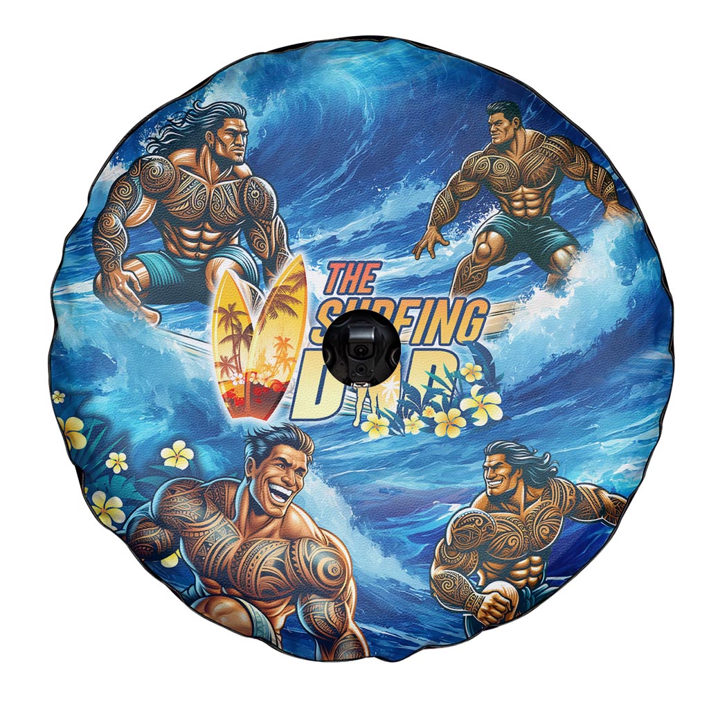Hawaii Father's Day Spare Tire Cover The Surfing Dad Polynesian Tattoo DT02 - Polynesian Pride