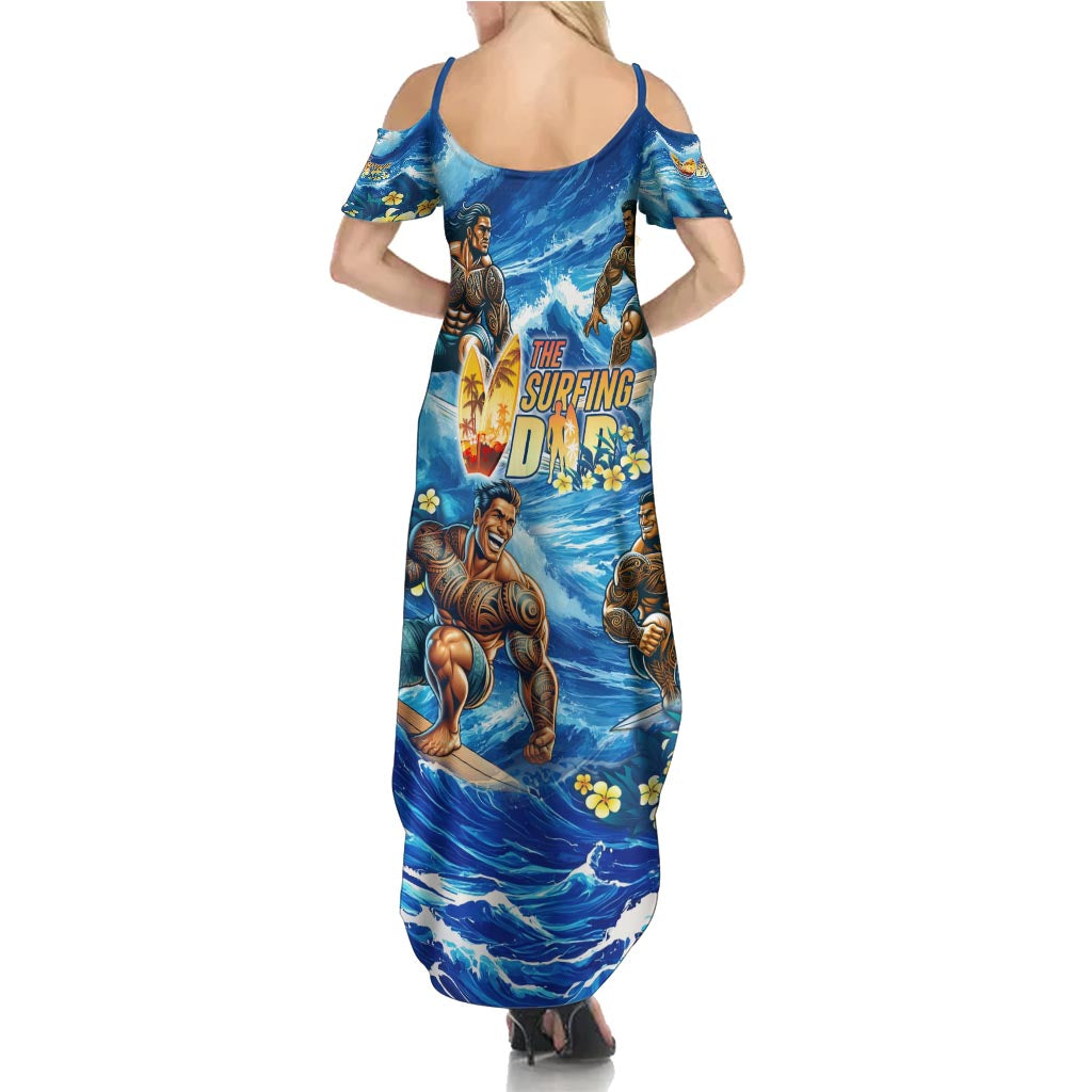Hawaii Father's Day Summer Maxi Dress The Surfing Dad Polynesian Tattoo DT02 - Polynesian Pride