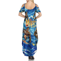 Hawaii Father's Day Summer Maxi Dress The Surfing Dad Polynesian Tattoo DT02 - Polynesian Pride