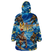 Hawaii Father's Day Wearable Blanket Hoodie The Surfing Dad Polynesian Tattoo DT02 - Polynesian Pride