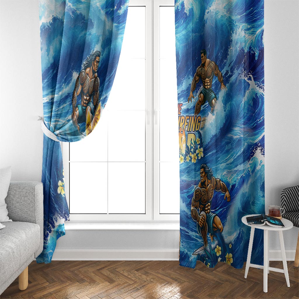 Hawaii Father's Day Window Curtain The Surfing Dad Polynesian Tattoo DT02 - Polynesian Pride