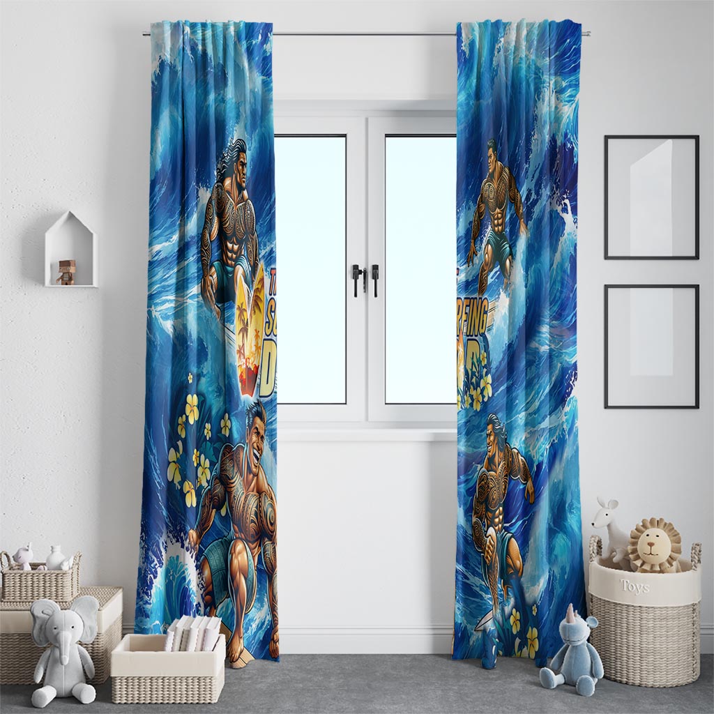 Hawaii Father's Day Window Curtain The Surfing Dad Polynesian Tattoo DT02 - Polynesian Pride