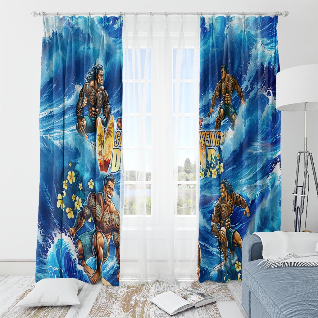Hawaii Father's Day Window Curtain The Surfing Dad Polynesian Tattoo DT02 - Polynesian Pride