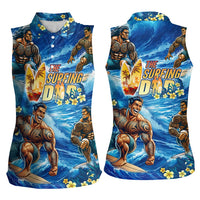 Hawaii Father's Day Women Sleeveless Polo Shirt The Surfing Dad Polynesian Tattoo DT02 - Polynesian Pride
