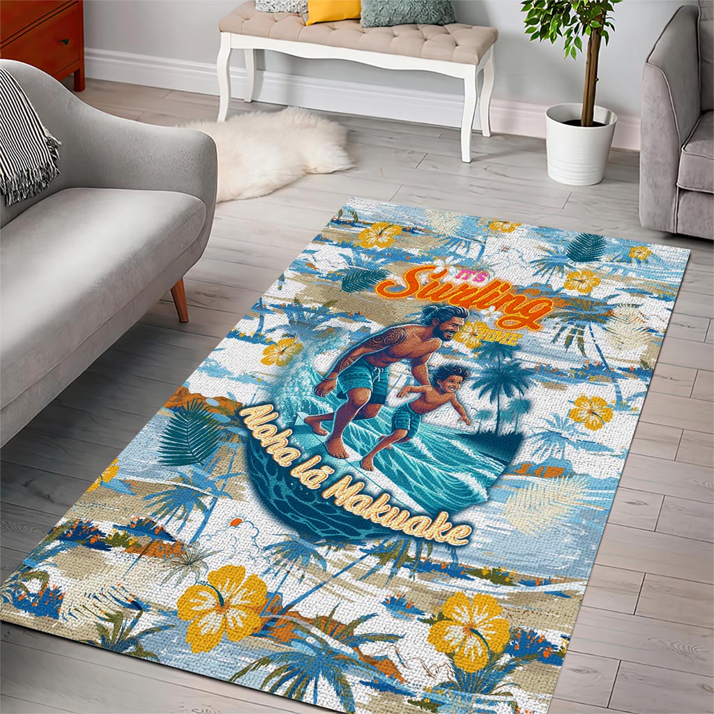 Hawaii Father's Day It's Surfing Time Area Rug Aloha Lā Makuakane
