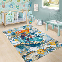 Hawaii Father's Day It's Surfing Time Area Rug Aloha Lā Makuakane