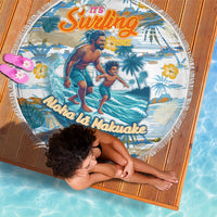 Hawaii Father's Day It's Surfing Time Beach Blanket Aloha L Makuakane DT02 - Polynesian Pride