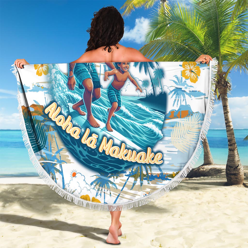 Hawaii Father's Day It's Surfing Time Beach Blanket Aloha L Makuakane DT02 - Polynesian Pride
