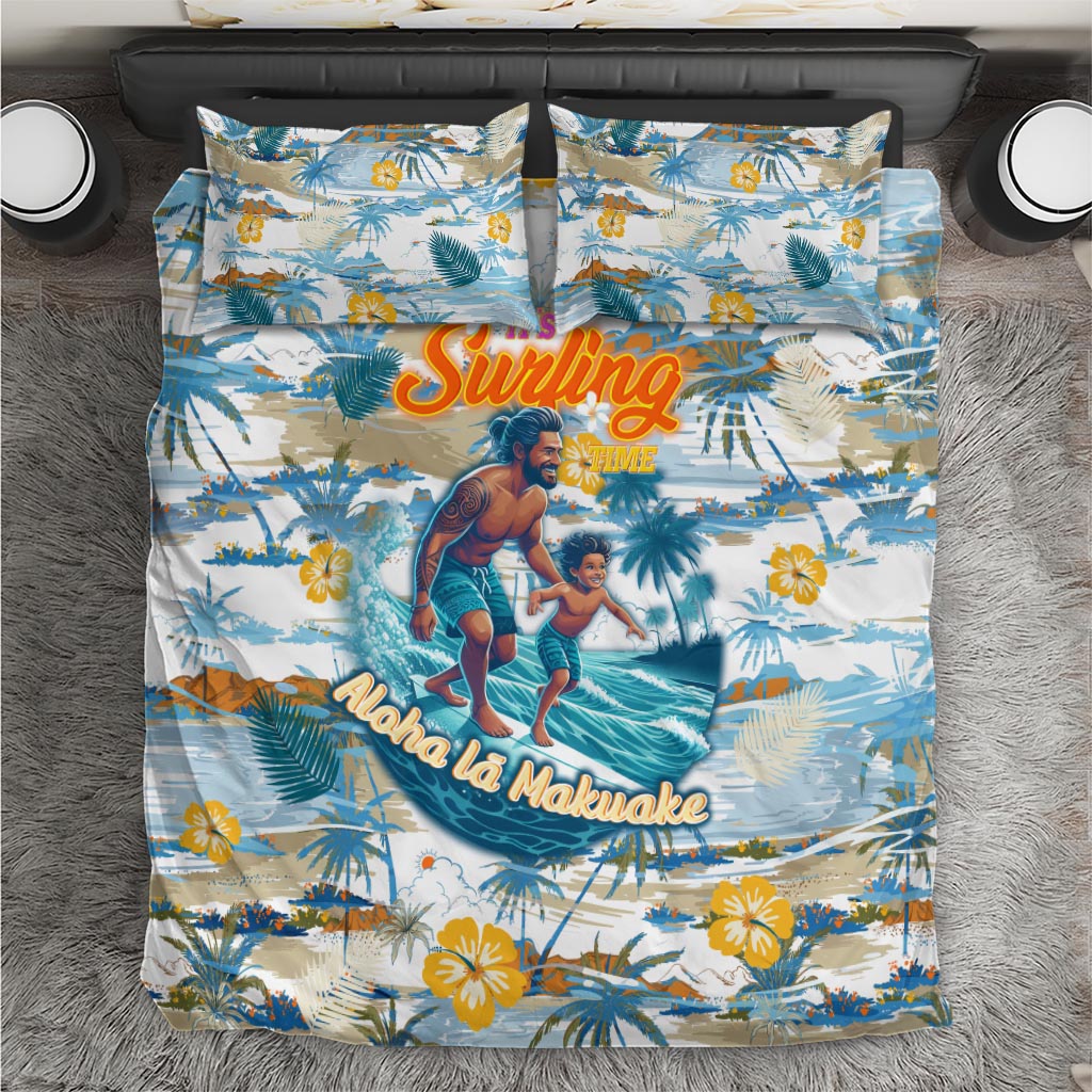 Hawaii Father's Day It's Surfing Time Bedding Set Aloha L Makuakane DT02 Blue - Polynesian Pride