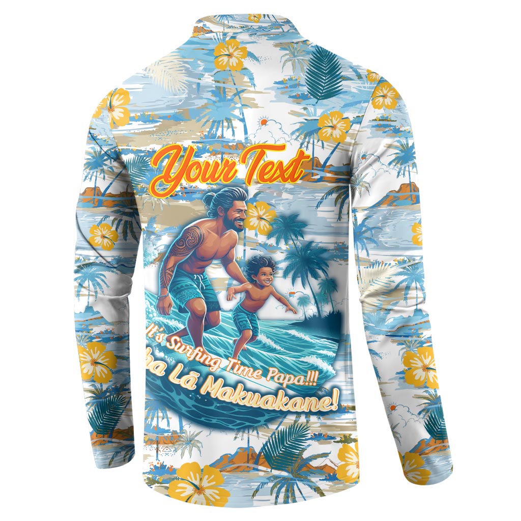Hawaii Father's Day It's Surfing Time Button Sweatshirt Aloha L Makuakane DT02 - Polynesian Pride