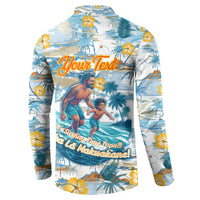 Hawaii Father's Day It's Surfing Time Button Sweatshirt Aloha L Makuakane DT02 - Polynesian Pride