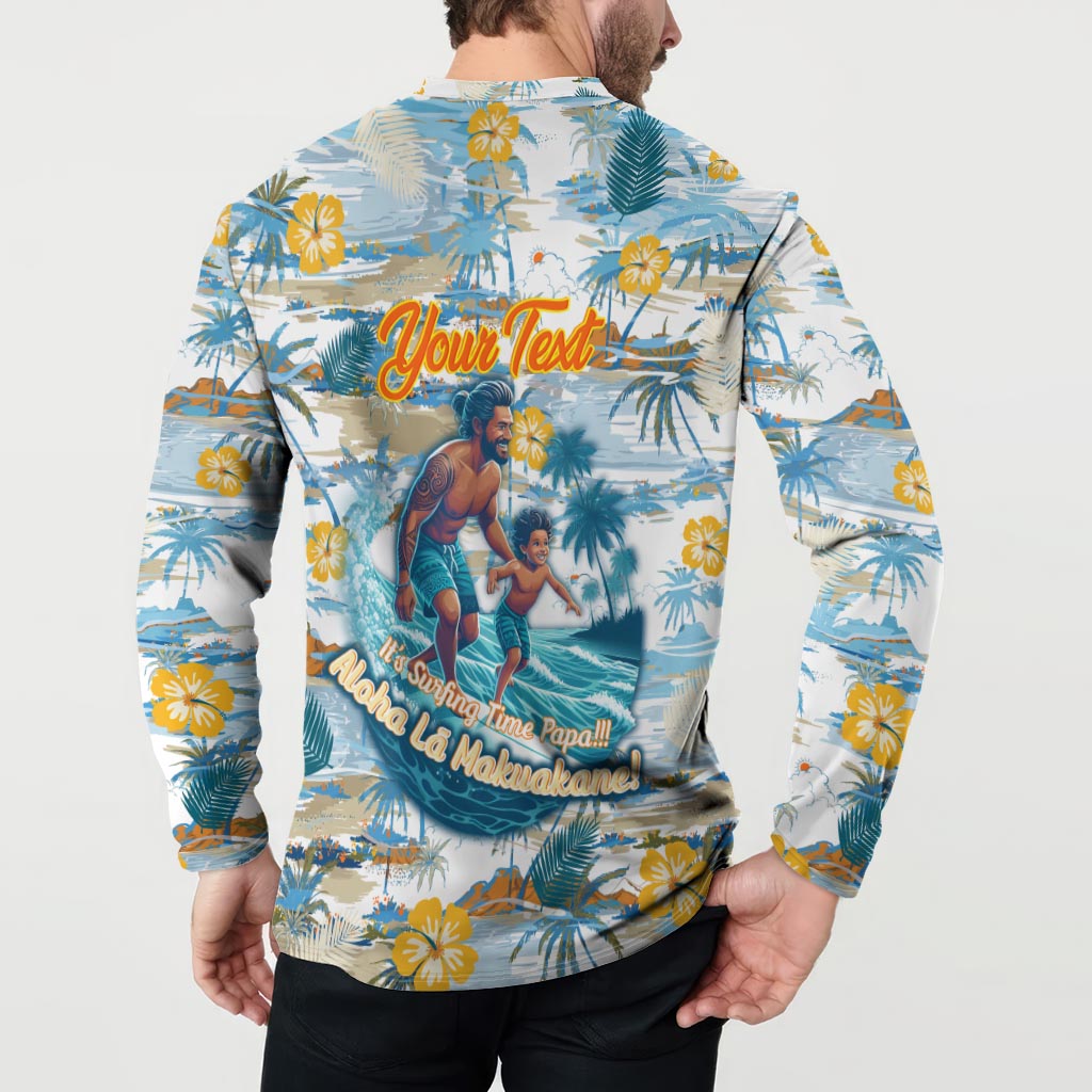Hawaii Father's Day It's Surfing Time Button Sweatshirt Aloha L Makuakane DT02 - Polynesian Pride
