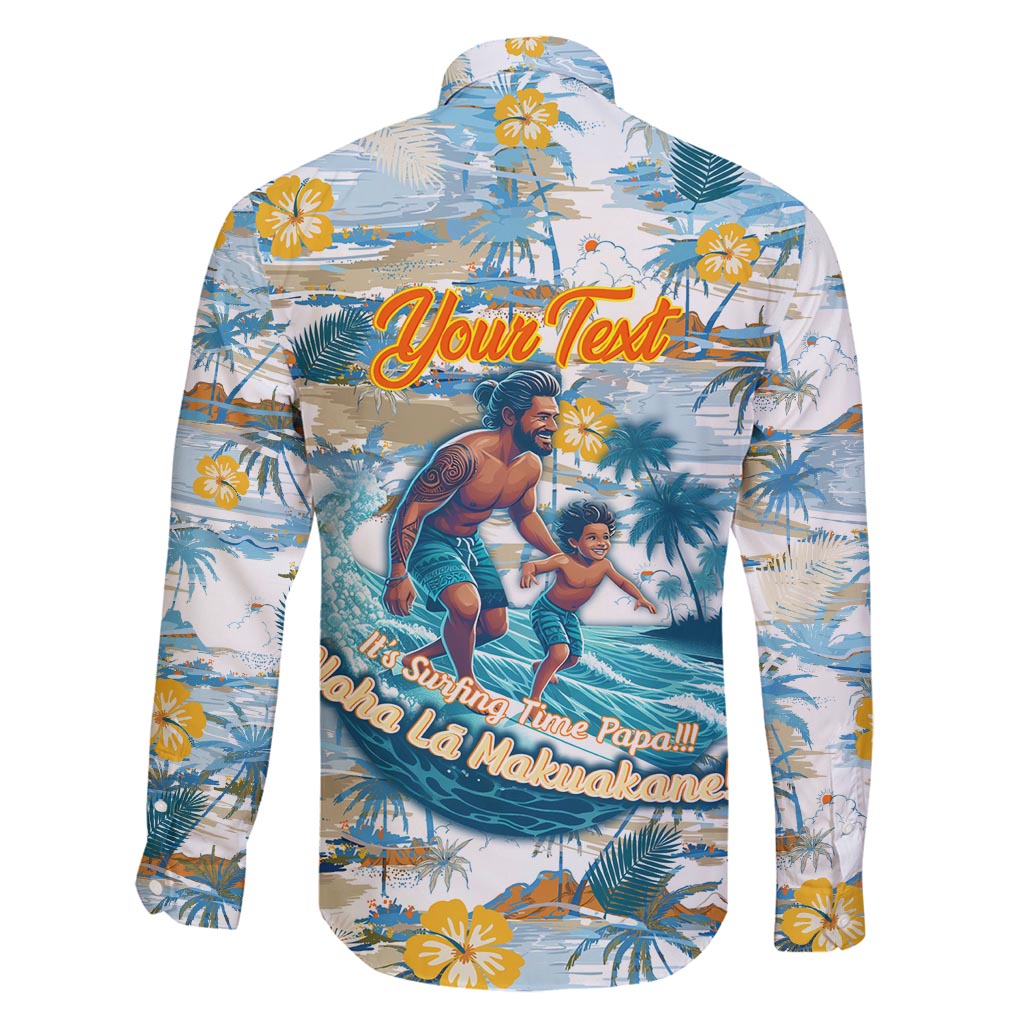 Hawaii Father's Day It's Surfing Time Family Matching Mermaid Dress and Hawaiian Shirt Aloha Lā Makuakane
