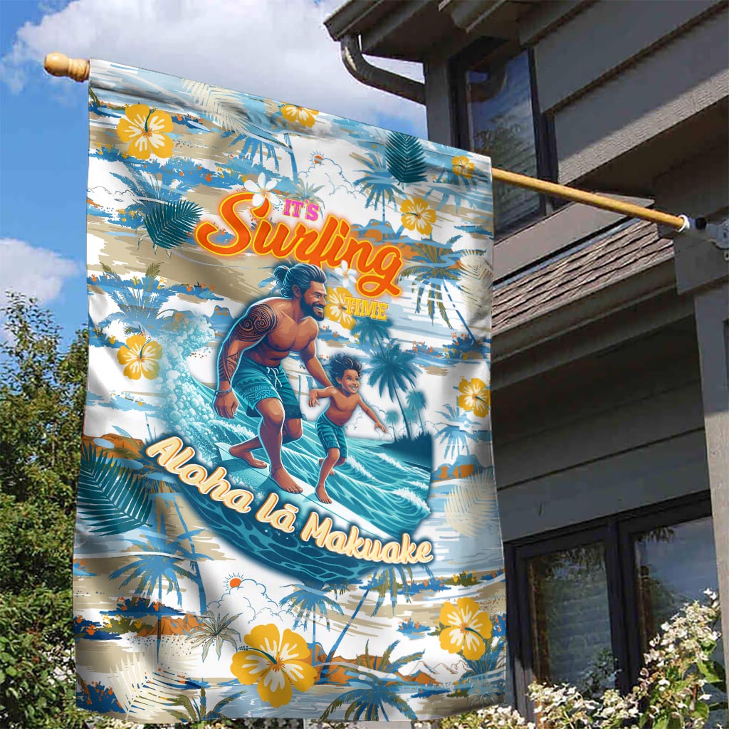 Hawaii Father's Day It's Surfing Time Garden Flag Aloha L Makuakane DT02 - Polynesian Pride
