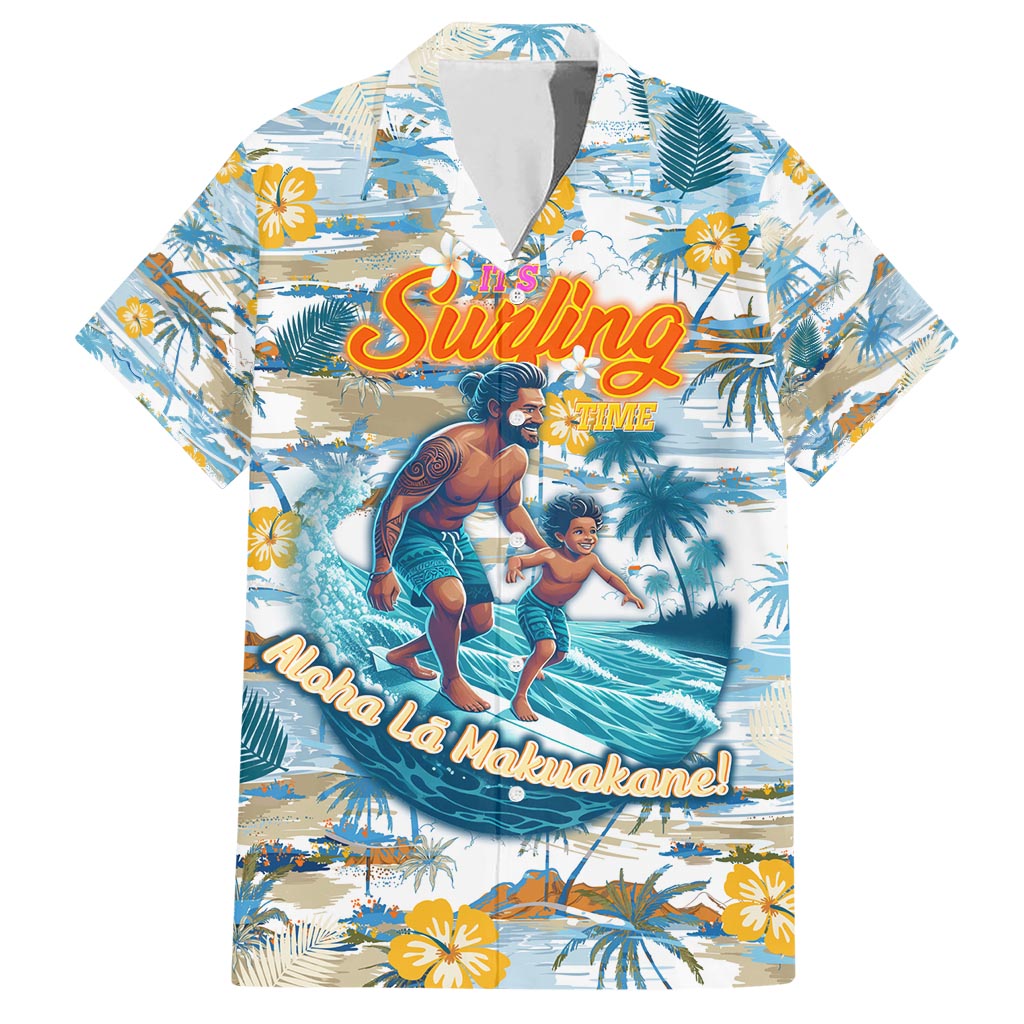 Hawaii Father's Day It's Surfing Time Hawaiian Shirt Aloha L Makuakane DT02 Blue - Polynesian Pride