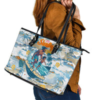 Hawaii Father's Day It's Surfing Time Leather Tote Bag Aloha L Makuakane DT02 - Polynesian Pride