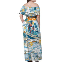 Hawaii Father's Day It's Surfing Time Off Shoulder Maxi Dress Aloha L Makuakane DT02 - Polynesian Pride