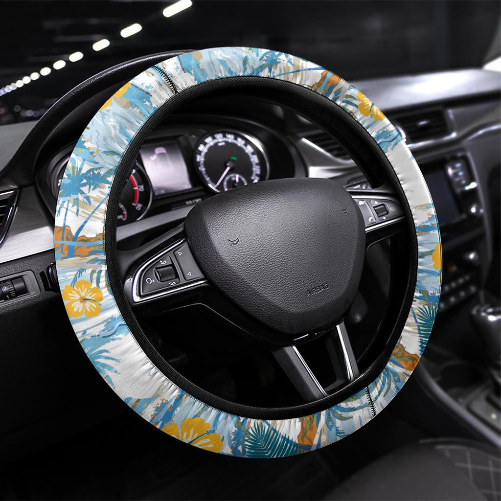 Hawaii Father's Day It's Surfing Time Steering Wheel Cover Aloha Lā Makuakane