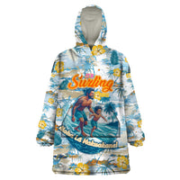Hawaii Father's Day It's Surfing Time Wearable Blanket Hoodie Aloha L Makuakane DT02 One Size Blue - Polynesian Pride