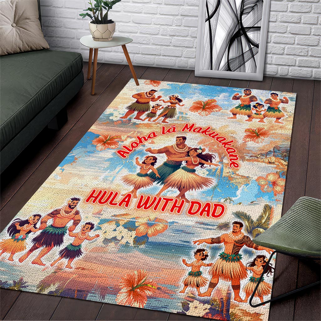 Hawaii Father's Day Area Rug Hula With Dad