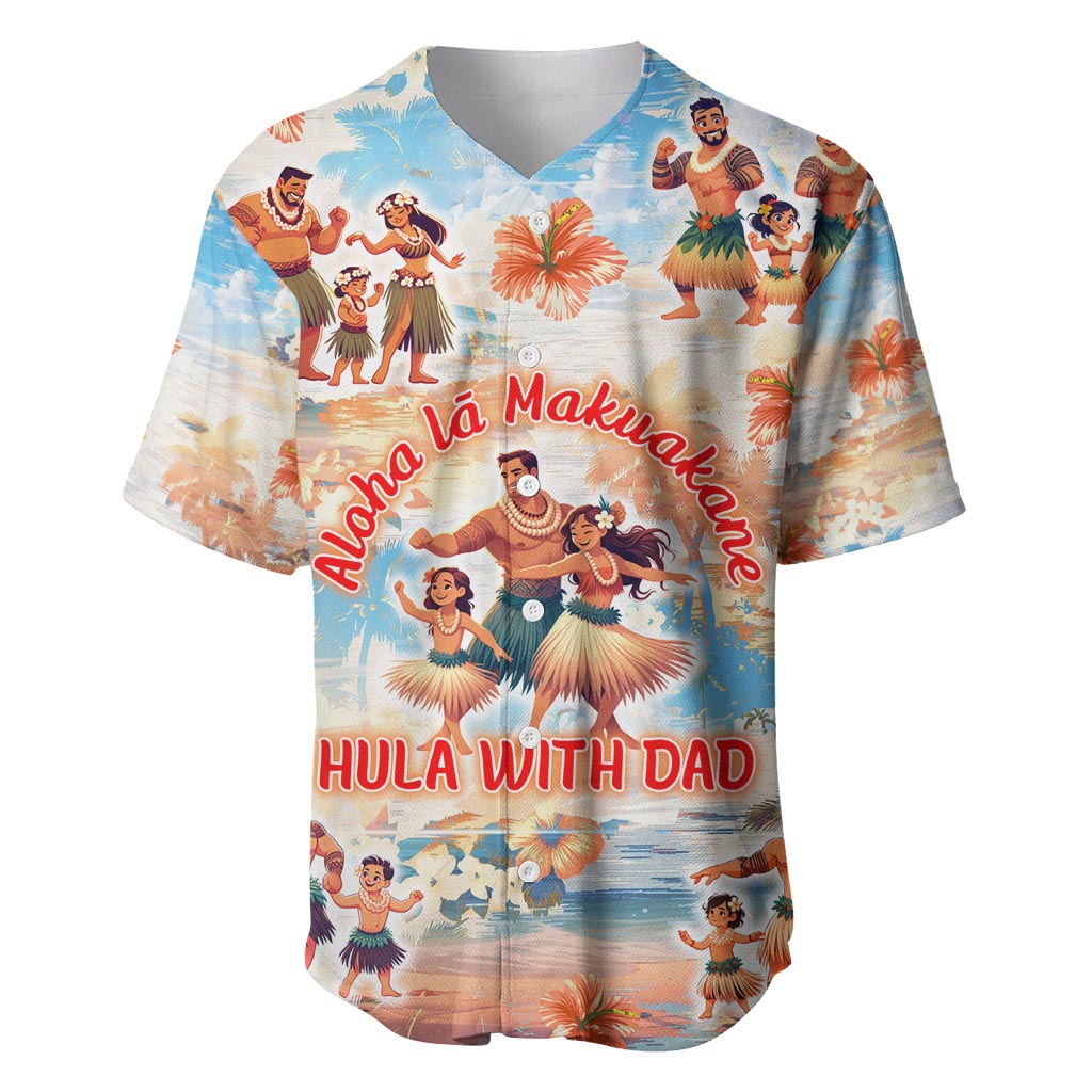 Hawaii Father's Day Baseball Jersey Hula With Dad