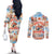 Hawaii Father's Day Couples Matching Off The Shoulder Long Sleeve Dress and Long Sleeve Button Shirt Hula With Dad