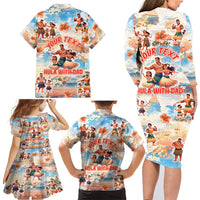 Hawaii Father's Day Family Matching Long Sleeve Bodycon Dress and Hawaiian Shirt Hula With Dad DT02 - Polynesian Pride