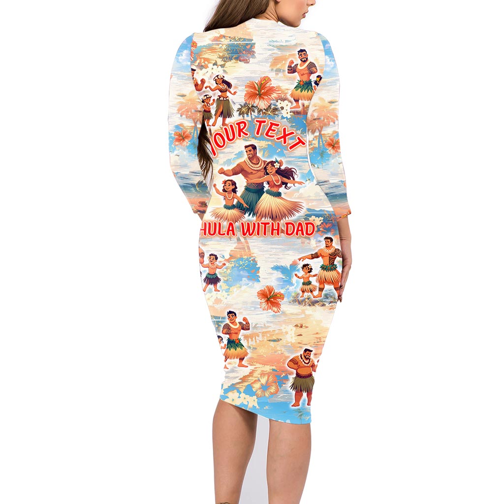 Hawaii Father's Day Family Matching Long Sleeve Bodycon Dress and Hawaiian Shirt Hula With Dad DT02 - Polynesian Pride