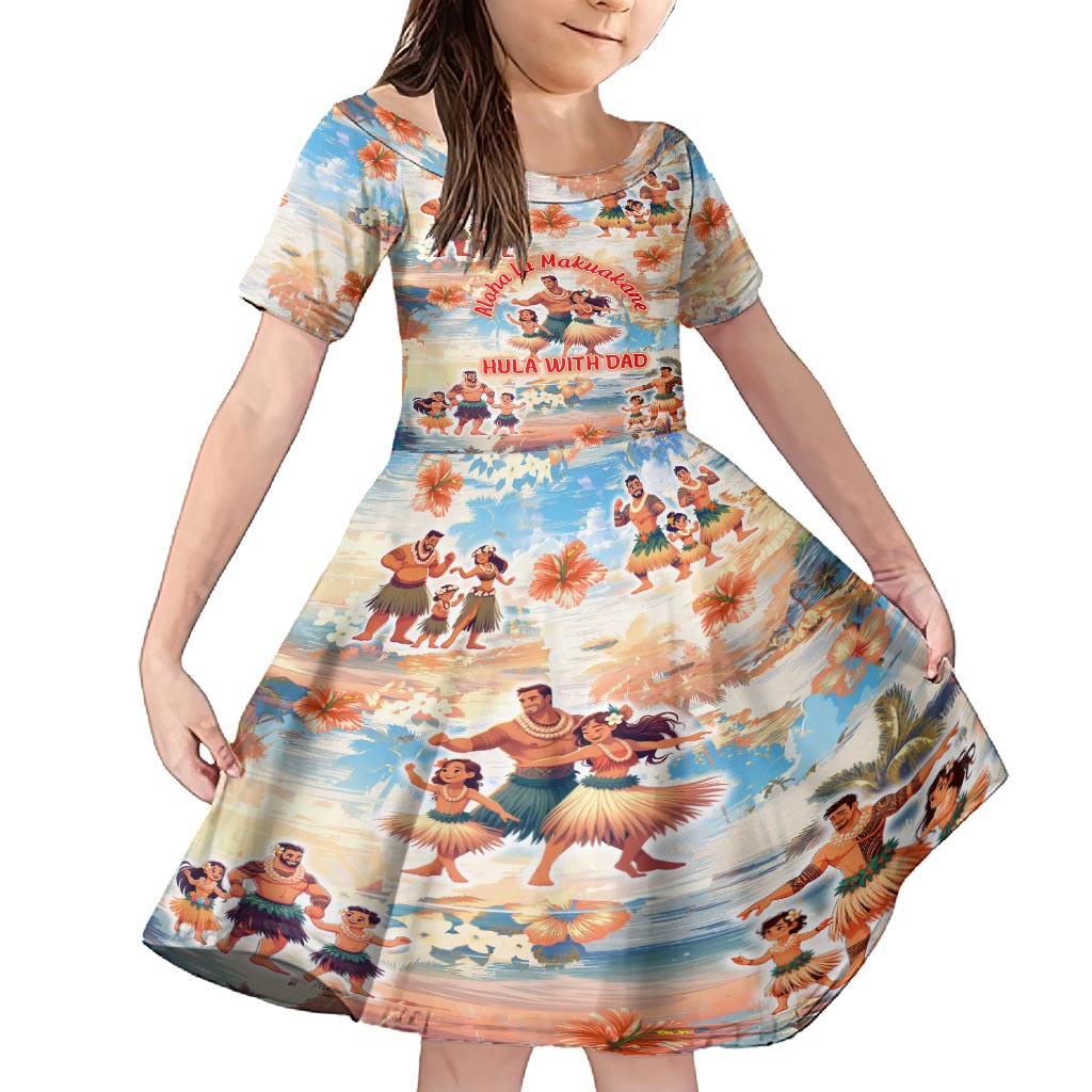 Hawaii Father's Day Family Matching Off Shoulder Maxi Dress and Hawaiian Shirt Hula With Dad DT02 Daughter's Dress Art - Polynesian Pride