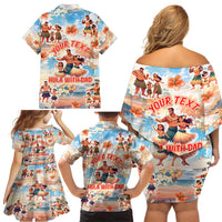 Hawaii Father's Day Family Matching Off Shoulder Short Dress and Hawaiian Shirt Hula With Dad DT02 - Polynesian Pride