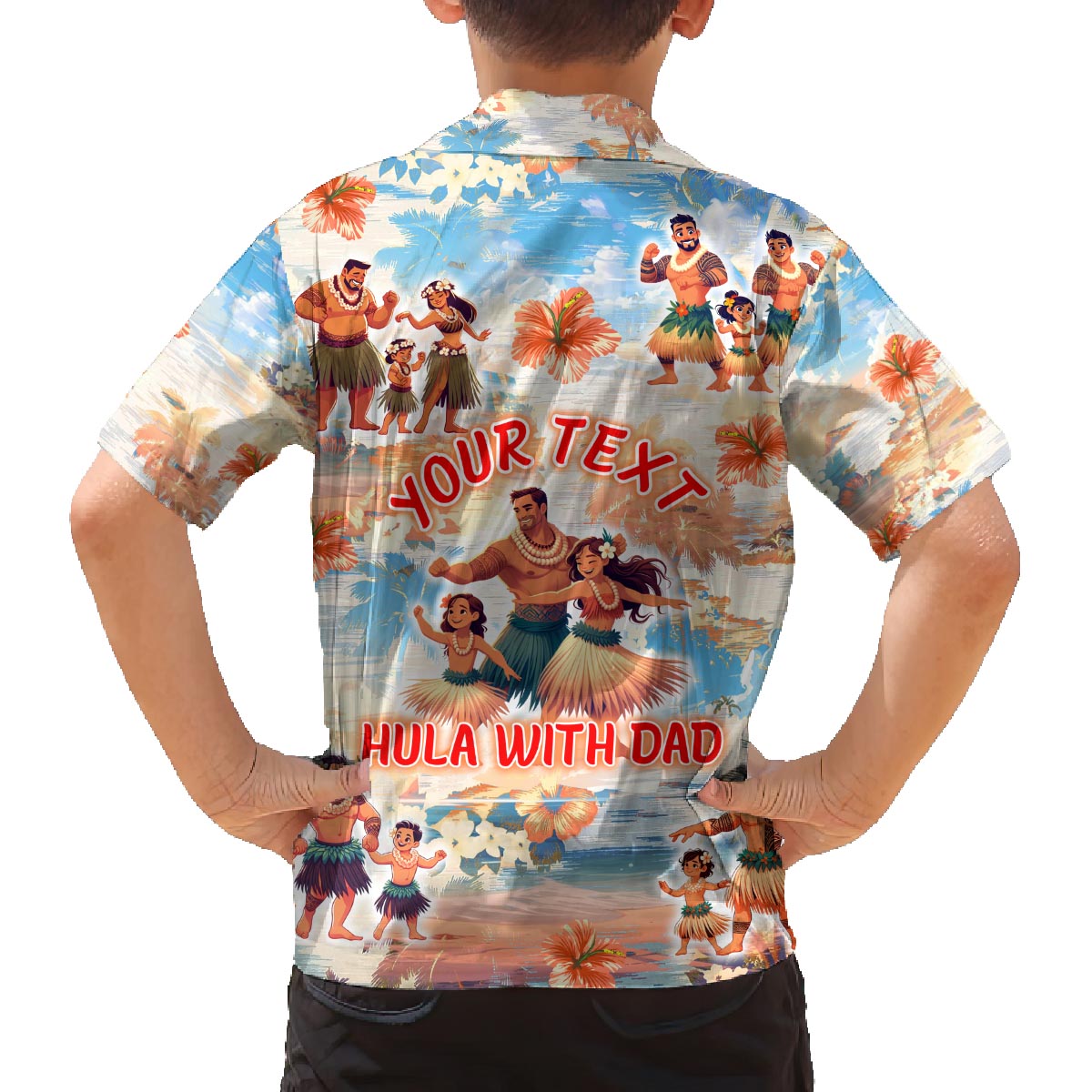 Hawaii Father's Day Family Matching Puletasi and Hawaiian Shirt Hula With Dad DT02 - Polynesian Pride