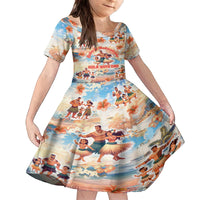 Hawaii Father's Day Family Matching Puletasi and Hawaiian Shirt Hula With Dad DT02 Daughter's Dress Art - Polynesian Pride