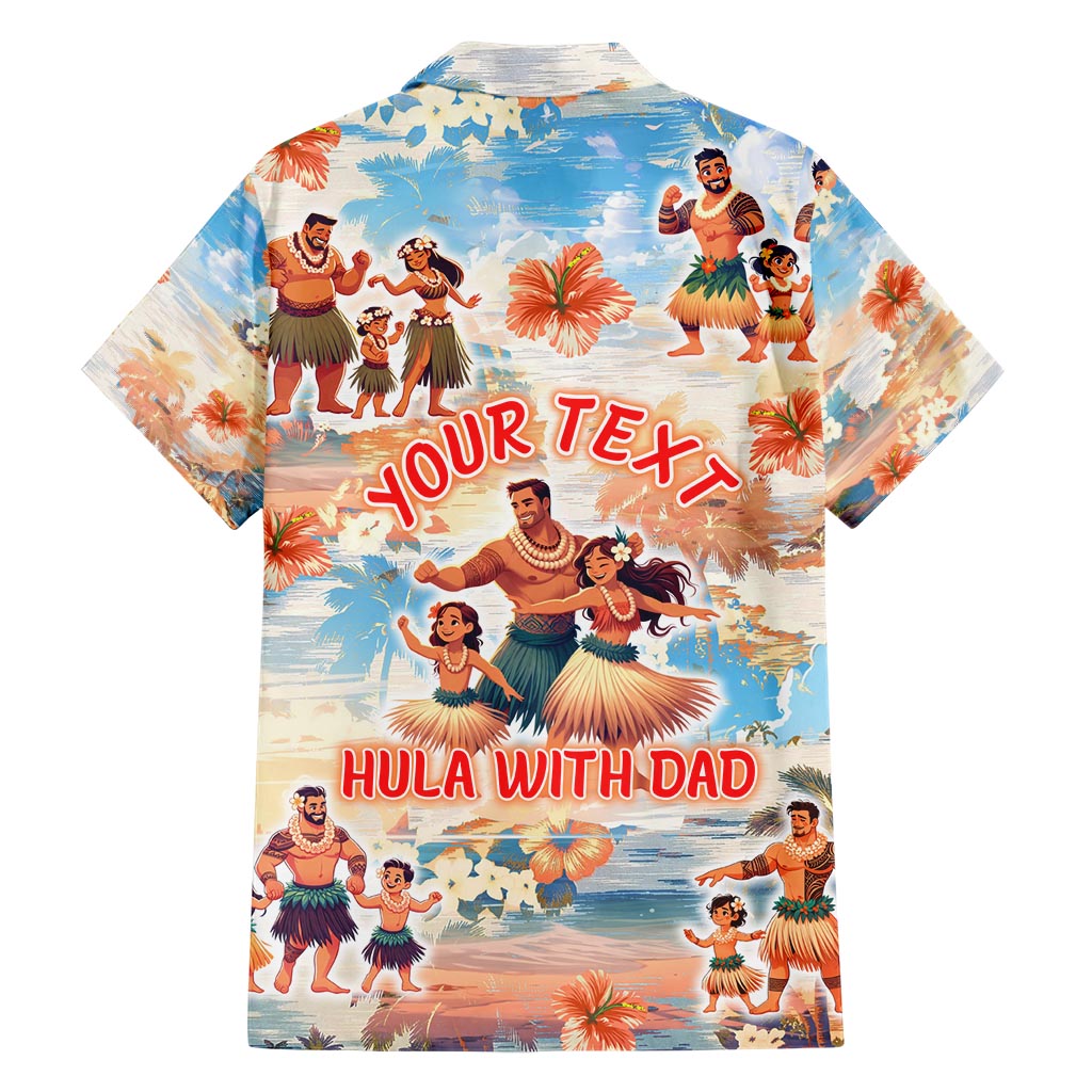 Hawaii Father's Day Family Matching Short Sleeve Bodycon Dress and Hawaiian Shirt Hula With Dad DT02 - Polynesian Pride