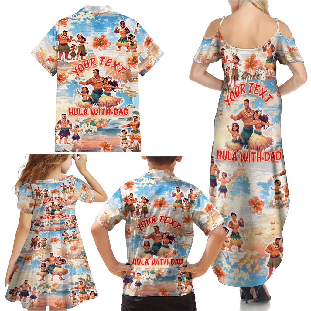 Hawaii Father's Day Family Matching Summer Maxi Dress and Hawaiian Shirt Hula With Dad DT02 - Polynesian Pride
