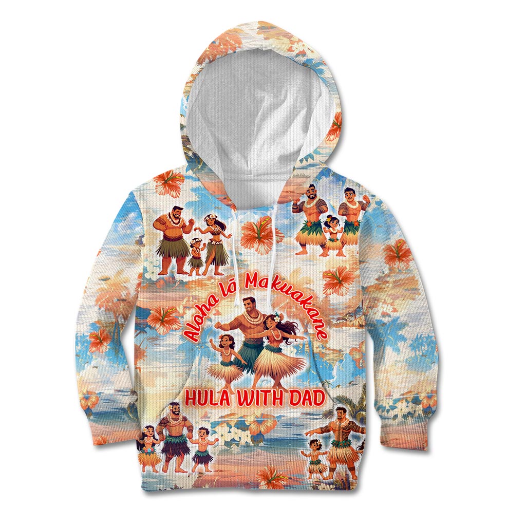 Hawaii Father's Day Kid Hoodie Hula With Dad