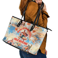 Hawaii Father's Day Leather Tote Bag Hula With Dad DT02 - Polynesian Pride