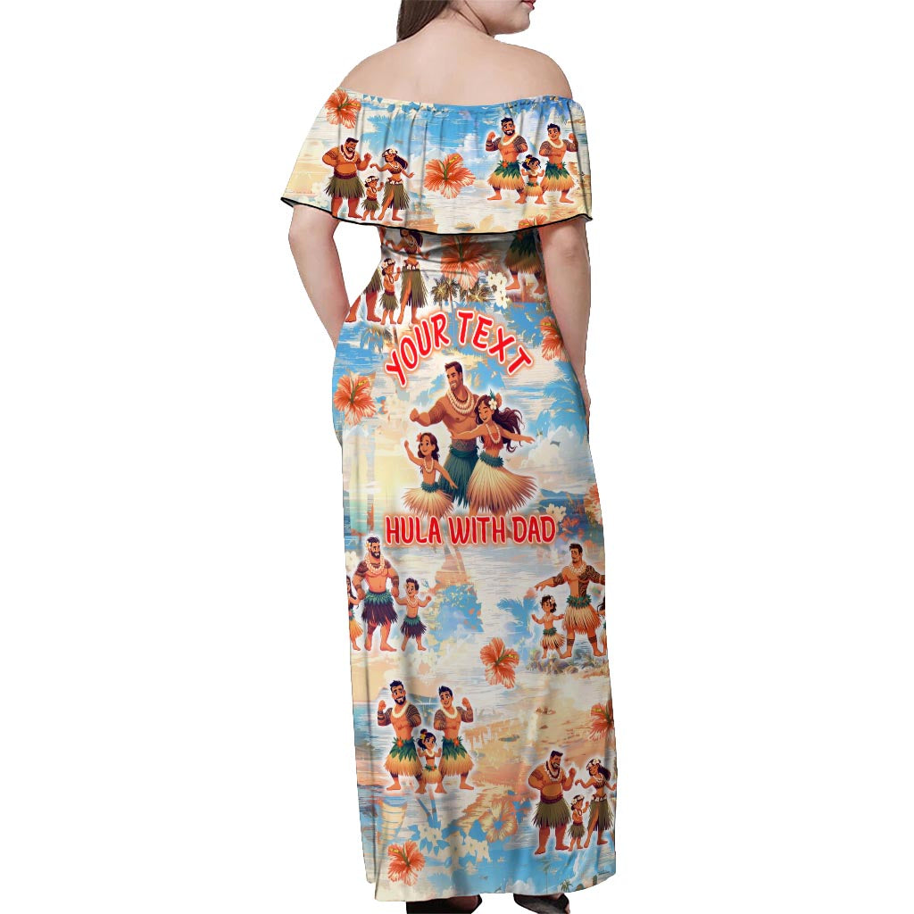Hawaii Father's Day Off Shoulder Maxi Dress Hula With Dad DT02 - Polynesian Pride